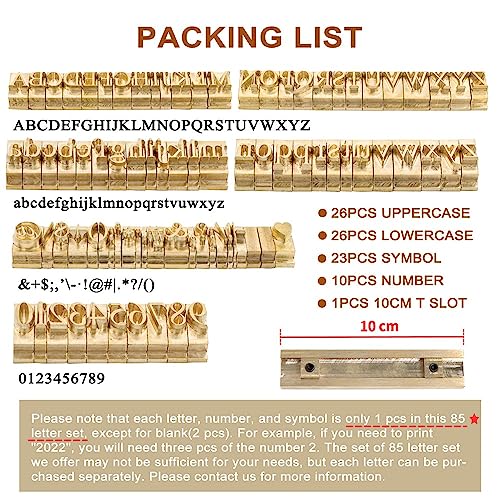 ZONEPACK Stamping Mold Copper Brass Stamping Flexible Letters Numbers Alphabets Symbols Characters Molds CNC Engraving Molds for Hot Foil Stamping Machine (83pcs Time New Roman with Wood Box) - Image 4