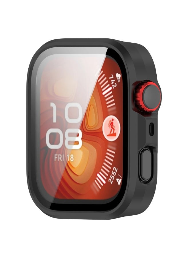 PC Case + Screen Protector For Huawei Watch Fit 4 All-around Anti-scratch Frame Screen Protective Shell (Black) - Image 4