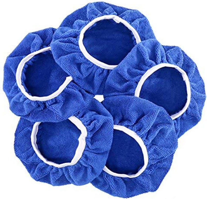 Easy lifting build Glarks 5Pcs 9-10 Inch Car Polisher Pad Bonnet Soft Microfiber Polishing Bonnet Buffing Pad Cover for 9" and 10" Car Polisher Low wear optimized build - Image 1
