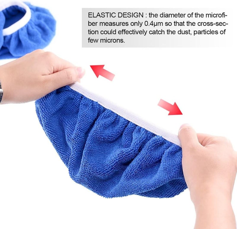 Easy lifting build Glarks 5Pcs 9-10 Inch Car Polisher Pad Bonnet Soft Microfiber Polishing Bonnet Buffing Pad Cover for 9" and 10" Car Polisher Low wear optimized build - Image 4