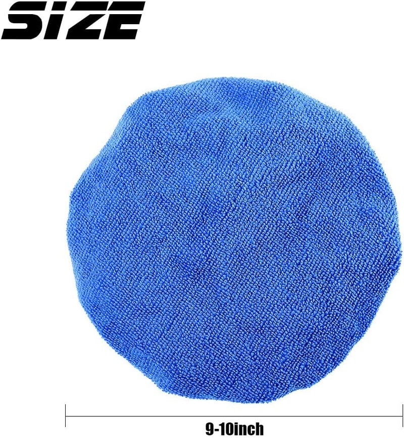 Easy lifting build Glarks 5Pcs 9-10 Inch Car Polisher Pad Bonnet Soft Microfiber Polishing Bonnet Buffing Pad Cover for 9" and 10" Car Polisher Low wear optimized build - Image 2