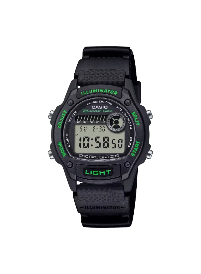 CASIO Men's Resin Digital Watch W-220H-1A3VDF - 36.6 mm