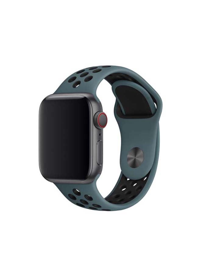 موكوم سوار رياضي بديل من السيليكون جيد التهوية لساعة أبل سيريز 4/5/6/7/SE 42/44/45 ملم