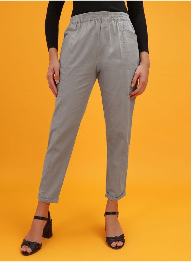 Freehand Women Regular Fit Solid Mid-Rise Pants  - Image 5