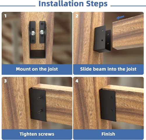 IRONDIY 12 PCS Concealed Joist Hanger,2" x 4"Outdoor Concealed-Flange Hanger,Concealed Face Mount Joist Bracket for 2"x4" Beam ,Swing,Fence - Image 4