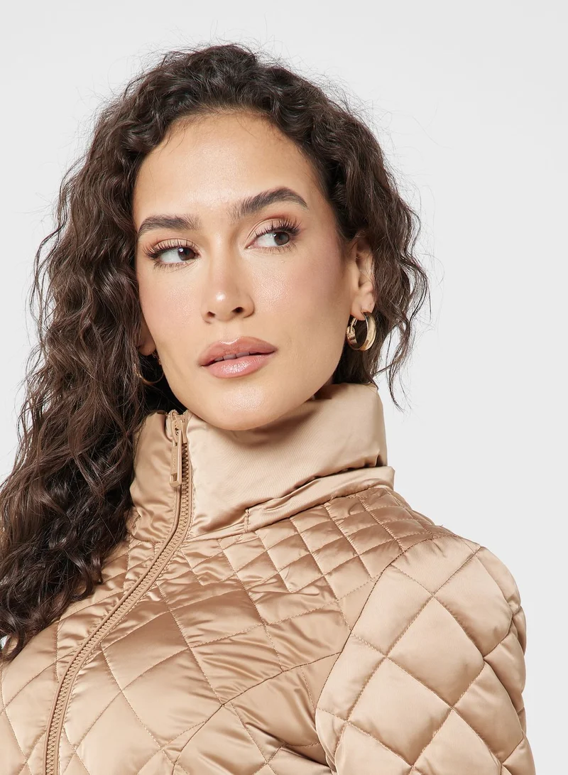 GUESS Belted Fut Detail Jacket