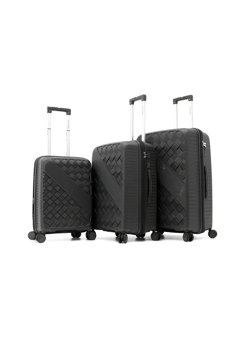 GIORDANO Giordano Hardside Luggage Trolley Bag 3 Pieces set,Grey (S-20,M-24,L-28 Inch)