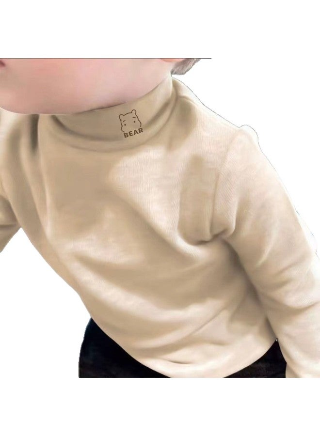 Boys' Autumn And Winter Korean Style Semi High Neck German Velvet Base Shirt, New Style, Handsome And Warm Top For Children, Middle-aged And Big, Boys - Image 5