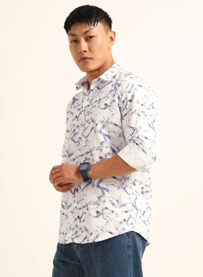 بوشيرت قميص كاجوال مطبع بالكامل