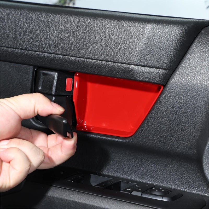 TOYCIDFG Door Inner Panel Pull Handle Bowl Cover Trim Compatible with Toyota Tacoma 2024 2025 2026 Car Interior Decoration Accessories Red - Image 2