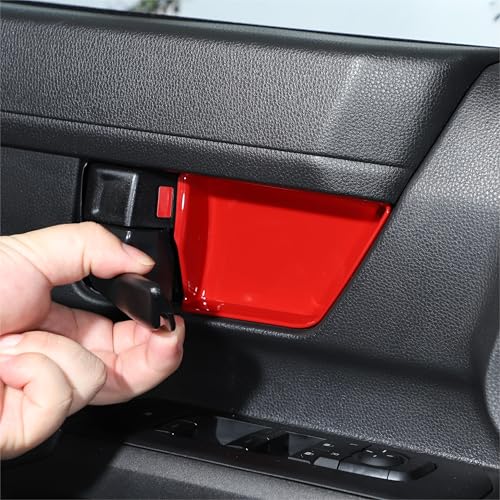 TOYCIDFG Door Inner Panel Pull Handle Bowl Cover Trim Compatible with Toyota Tacoma 2024 2025 2026 Car Interior Decoration Accessories Red - Image 1