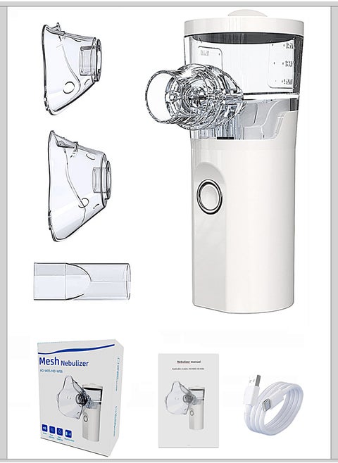 Ultrasonic Inhaler Mesh Nebulizer Mask Kit Portable Steam Inhaler Atomizer Compact Machine for Adults and Kids Super Nebulise Quiet Handheld Ultrasonic Mesh with Auto-Cleaning Modes for Travel