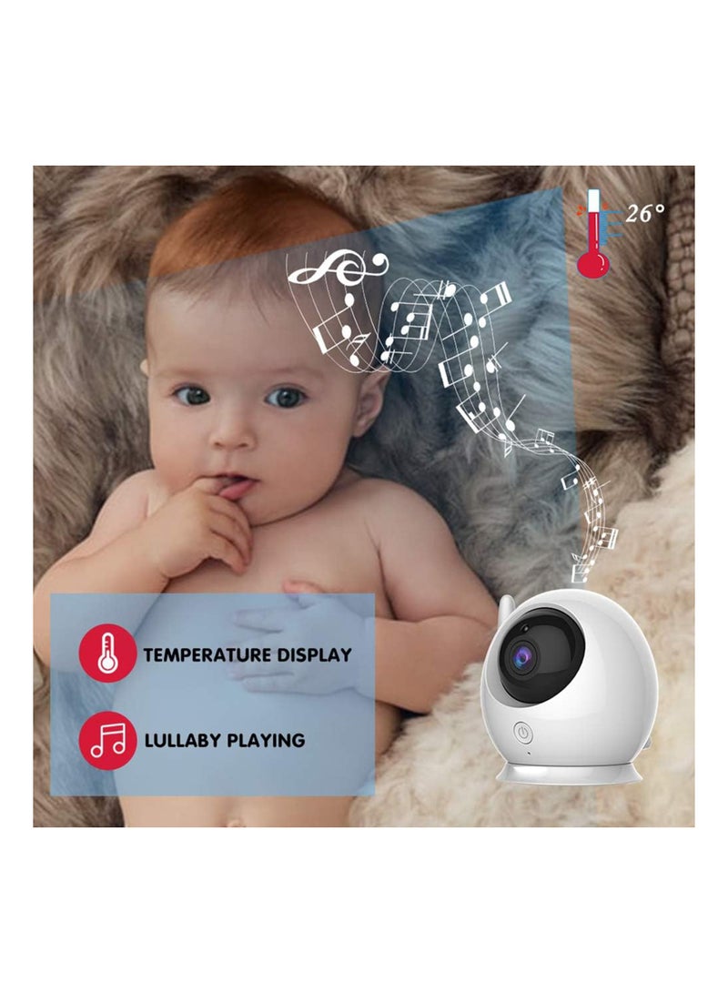 ABM100 Video Baby Monitor, 4.3" LCD Display, 360° Angle Two-Way Audio Infrared Night Version, Lullaby Sound&Temperature Alert, Support Multi Cameras, Temperature Sensor, Power Saving Mode
