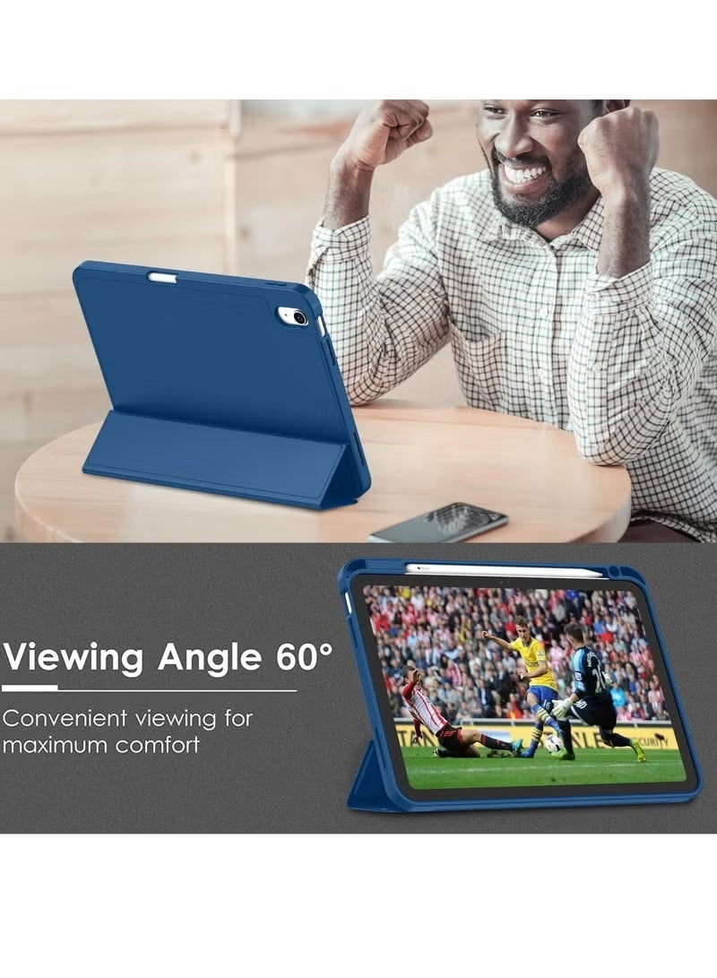 Raxoom iPad 9th/8th/7th Generation case (2021/2020/2019) iPad 10.2-Inch Case with Pencil Holder [Sleep/Wake] Slim Soft TPU Back Smart Magnetic Stand Protective Cover Cases Dark Blue - Image 2