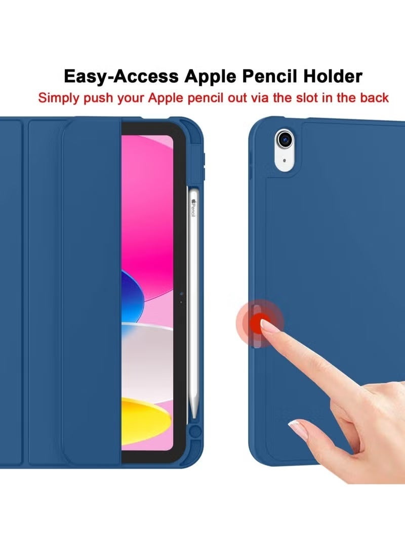 Raxoom iPad 9th/8th/7th Generation case (2021/2020/2019) iPad 10.2-Inch Case with Pencil Holder [Sleep/Wake] Slim Soft TPU Back Smart Magnetic Stand Protective Cover Cases Dark Blue - Image 3