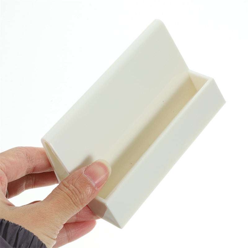 2Pcs Light Orange Cream Business Card Holder Desk Organizer Set Multi Slot Storage - Image 5