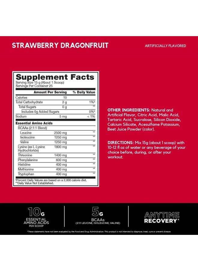 BSN Amino X EAAs, Muscle Recovery & Endurance, 10g Essential Amino Acids, 5g BCAAs, Zero Sugar, Caffeine Free, Strawberry Dragonfruit, 13.2oz, 25 Servings - Image 2