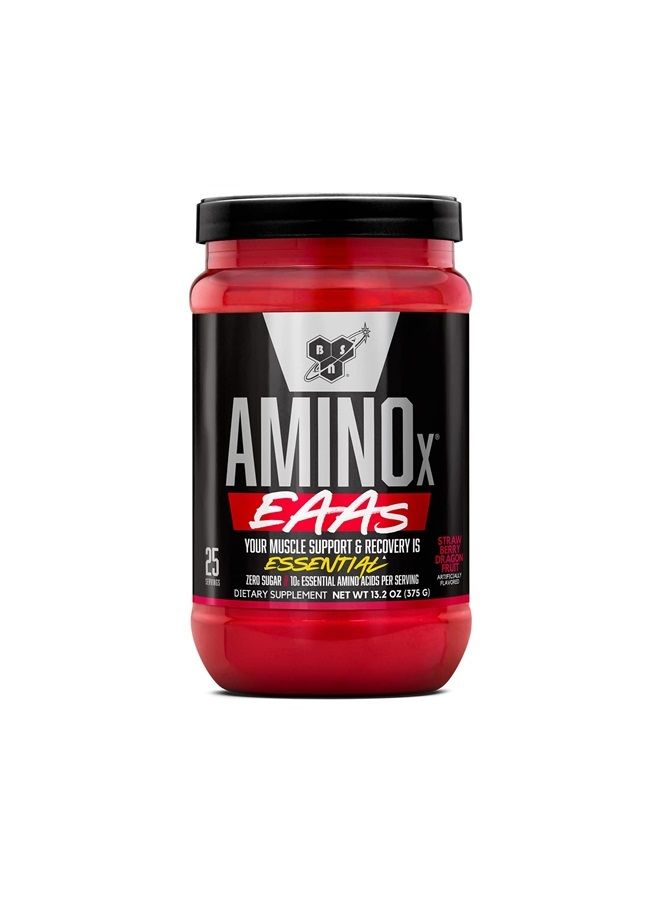 BSN Amino X EAAs, Muscle Recovery & Endurance, 10g Essential Amino Acids, 5g BCAAs, Zero Sugar, Caffeine Free, Strawberry Dragonfruit, 13.2oz, 25 Servings - Image 1