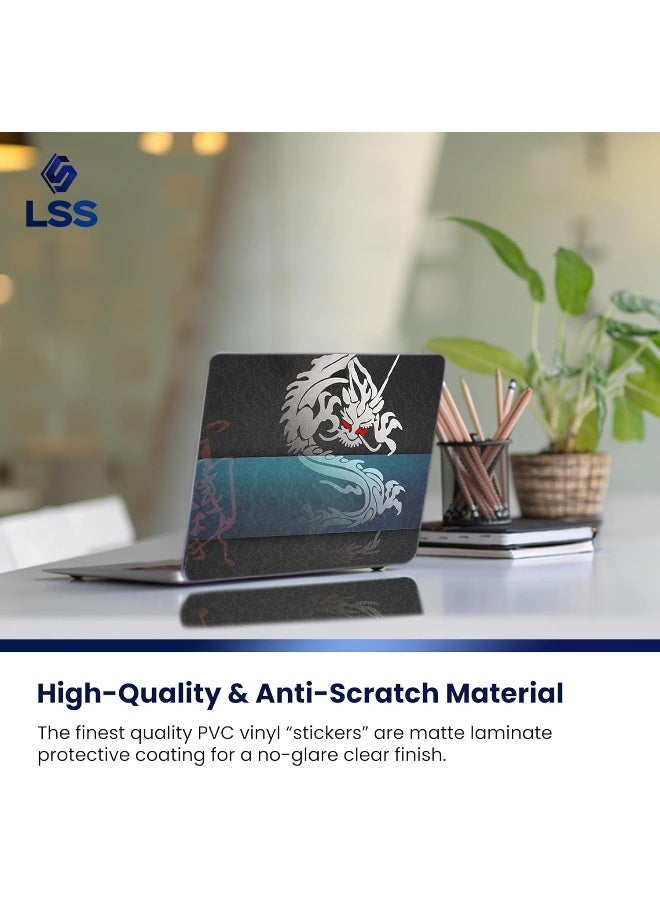 LSS Laptop 15 15.6 Skin Cover with Colorful Cool Dragon Pattern for HP Dell Lenovo Apple Asus Acer Compaq - Fits 13.3" 14" 15.6" 16" (2 Wrist Pads Free) - Image 4