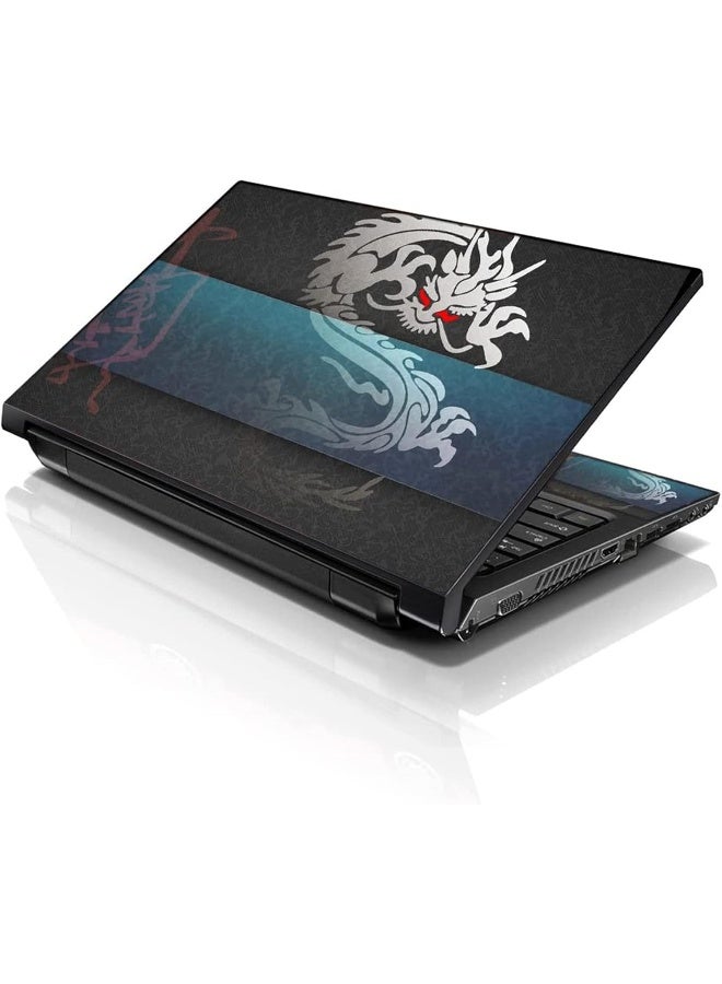 LSS Laptop 15 15.6 Skin Cover with Colorful Cool Dragon Pattern for HP Dell Lenovo Apple Asus Acer Compaq - Fits 13.3" 14" 15.6" 16" (2 Wrist Pads Free) - Image 1