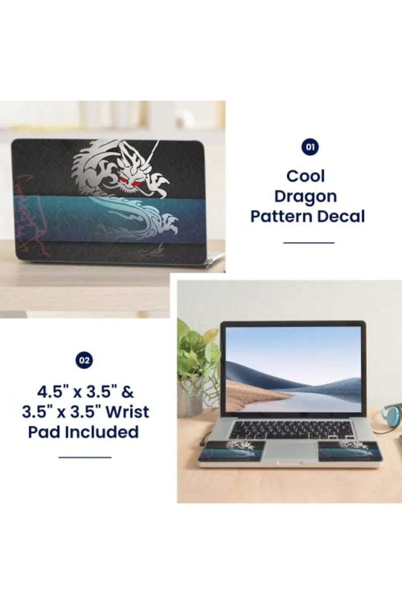 LSS Laptop 15 15.6 Skin Cover with Colorful Cool Dragon Pattern for HP Dell Lenovo Apple Asus Acer Compaq - Fits 13.3" 14" 15.6" 16" (2 Wrist Pads Free) - Image 2