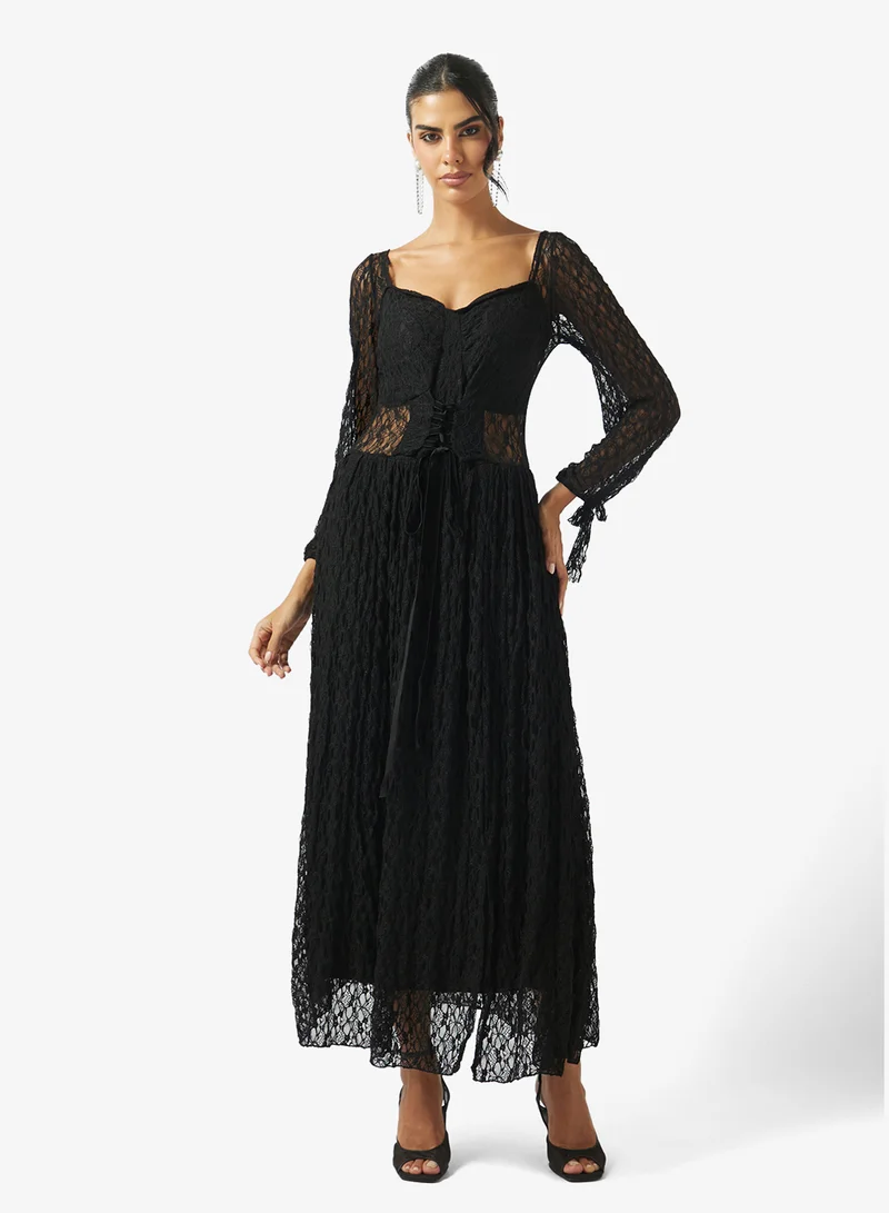 A-line Dress With Mock Corset