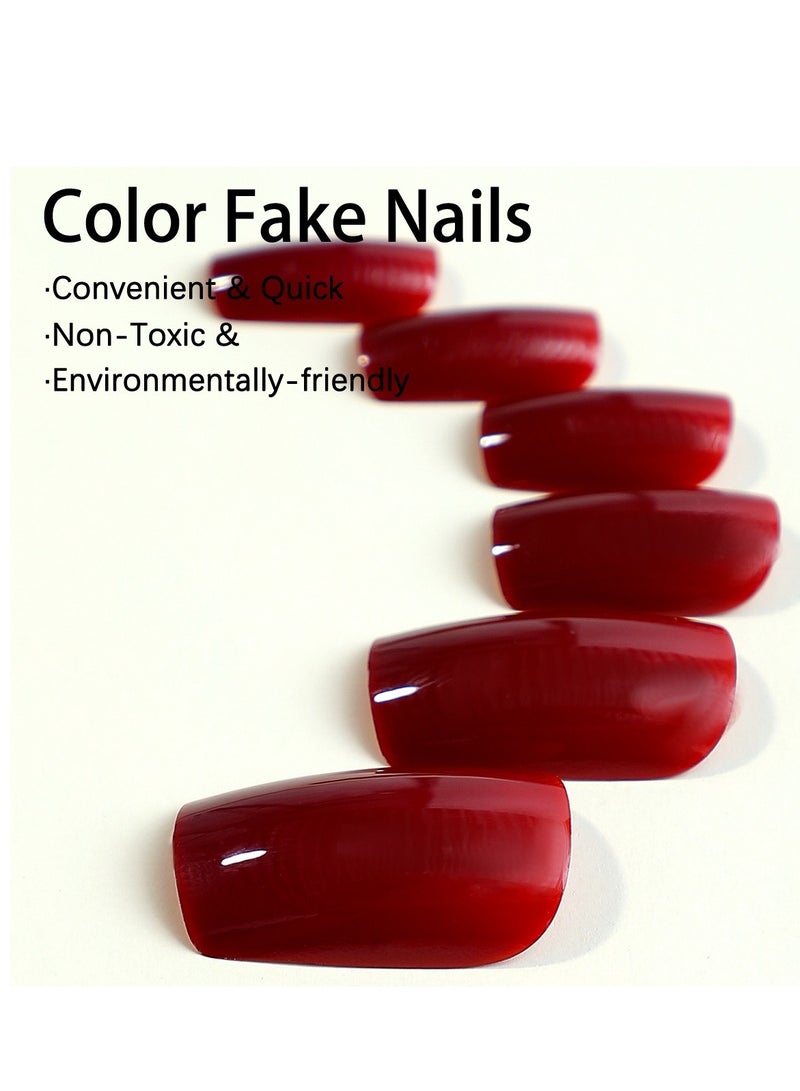 Captaintech French Tip Press On Nails - Package Soft Gel French Fake Nails Short, Salon-quality Press On Nails, Seamless Glue-on Nails for Woman Nail Art Manicure - Image 2