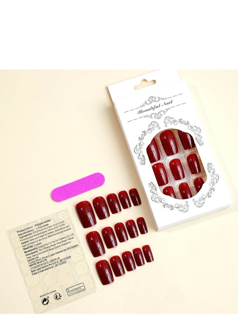 Captaintech French Tip Press On Nails - Package Soft Gel French Fake Nails Short, Salon-quality Press On Nails, Seamless Glue-on Nails for Woman Nail Art Manicure - Image 5