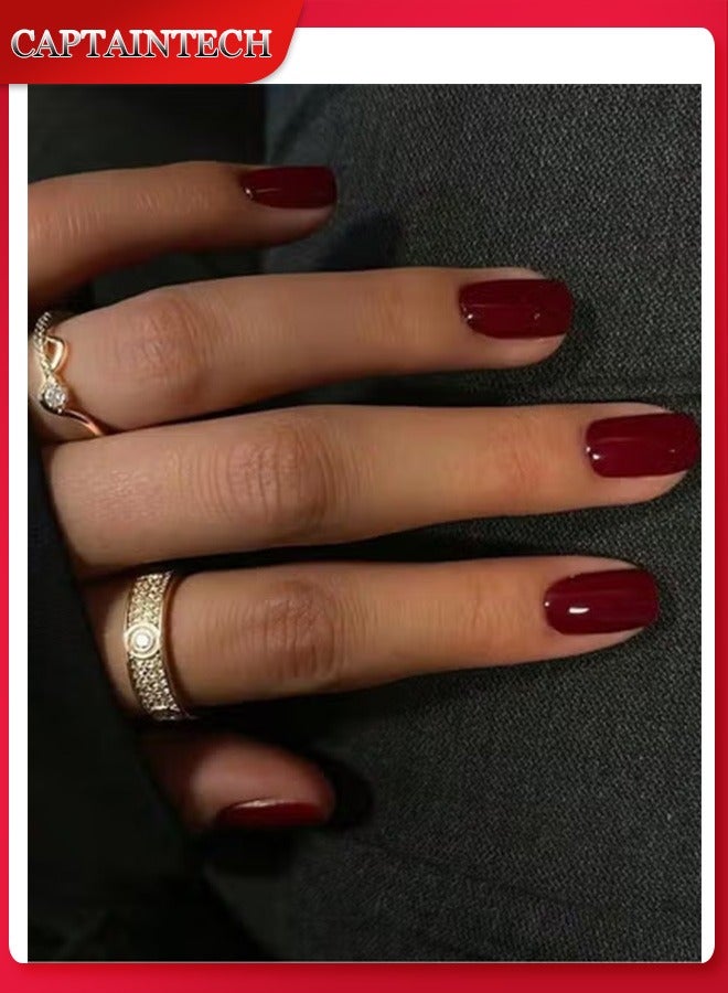 Captaintech French Tip Press On Nails - Package Soft Gel French Fake Nails Short, Salon-quality Press On Nails, Seamless Glue-on Nails for Woman Nail Art Manicure - Image 1