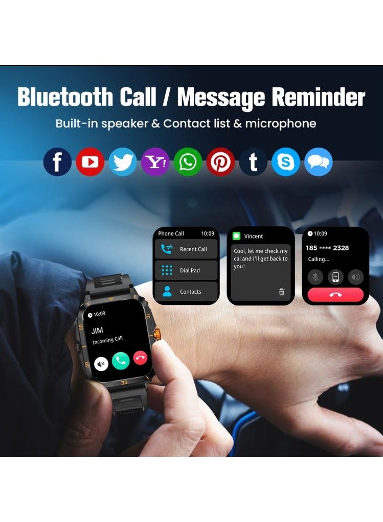 TCH Calling Smart Watch Z10 Ultra Smart Beat GREEN/COMUFLAGE  (Answer/Make Calls) 2.1 Fitness Smart Watch for Android and iPhone, Waterproof Fitness Tracker with Blood Pressure/Stress/Heart Rate/Sleep/100+ Sport Modes, Voice Assistant - Image 2