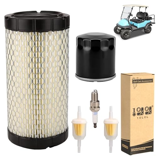 10L0L Golf Cart Tune Up Kit for Club Car Precedent 2004-UP with Kawasaki Engine, Includes Air Oil Fuel Filter 102558201, 1016467, 102003201, Spark Plug BPR2ES - Image 1