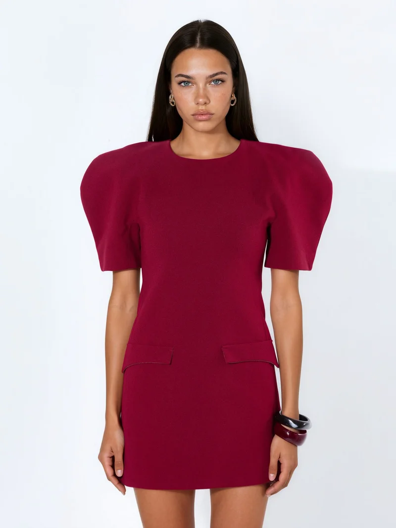 بوسيم BUSEM Mini crepe dress with pocket and zipper
