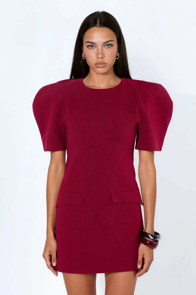 بوسيم BUSEM Mini crepe dress with pocket and zipper