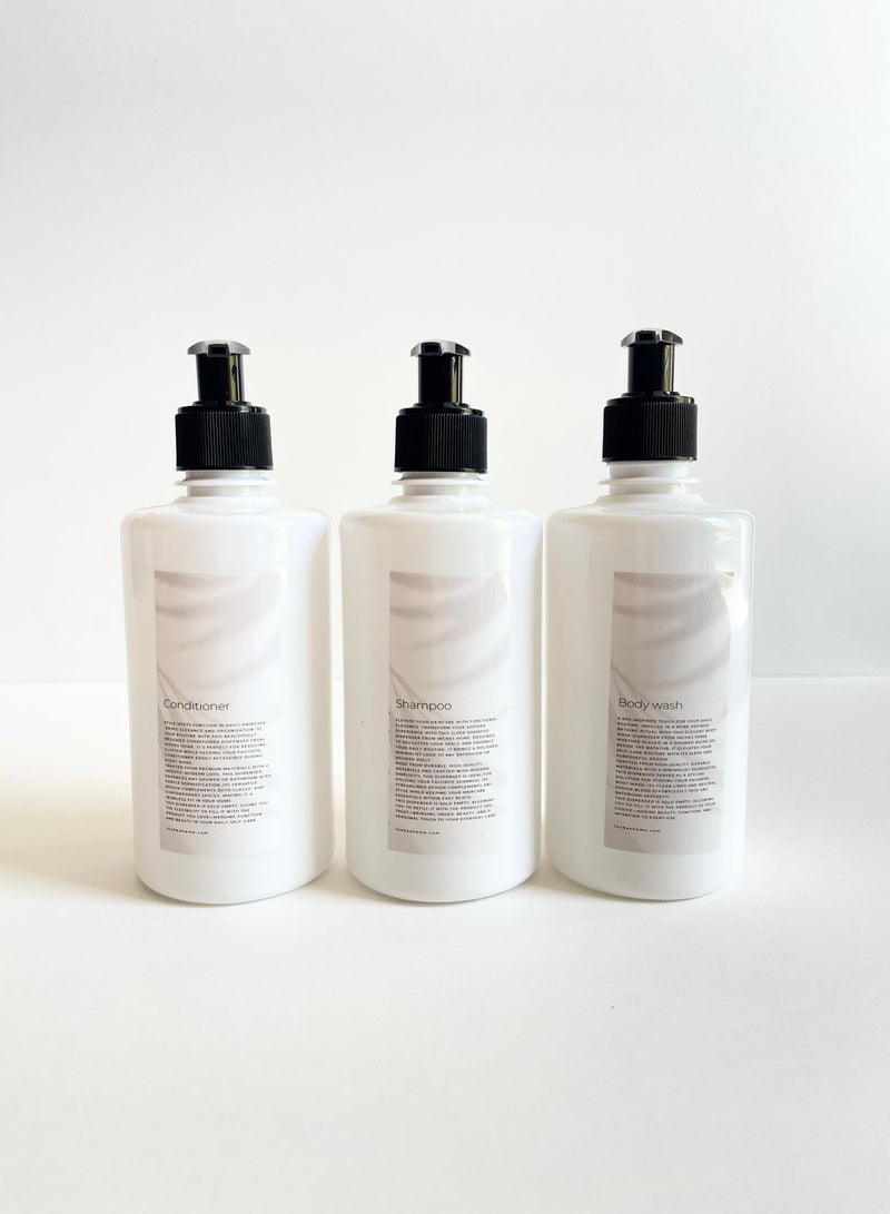 إنشز هوم طقم موزعات الحمام الفاخر لون ابيض  (٣ عبوات) - Image 1