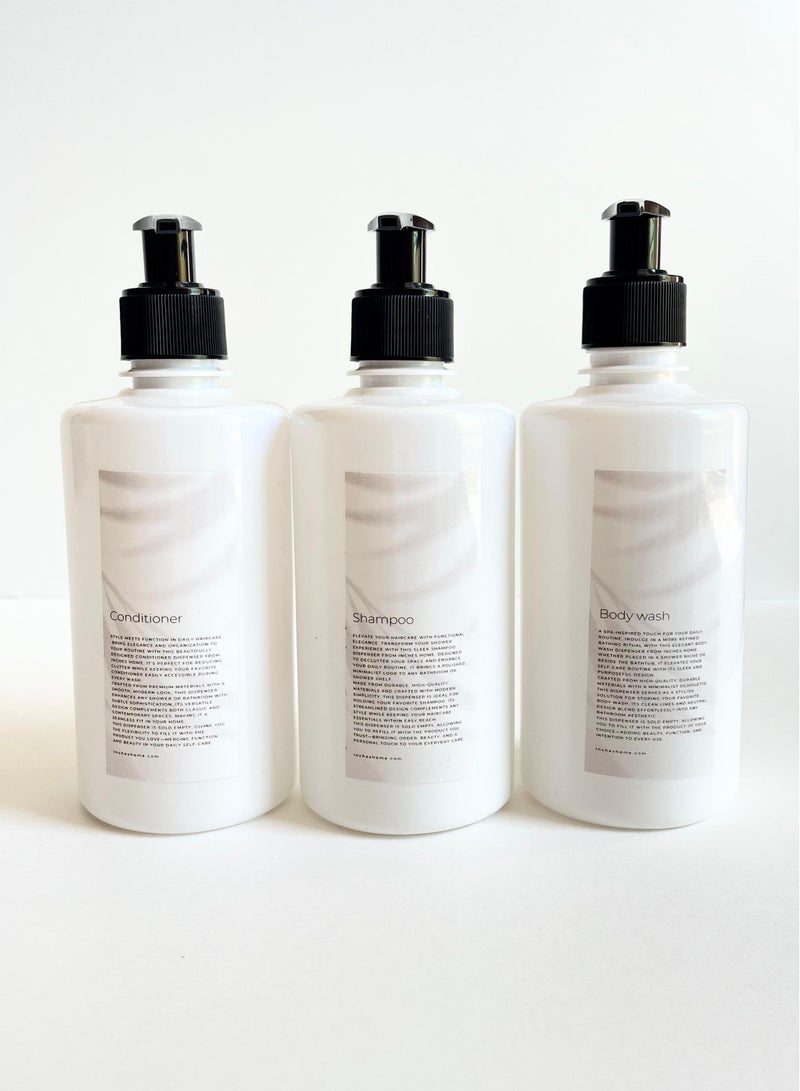 إنشز هوم طقم موزعات الحمام الفاخر لون ابيض  (٣ عبوات) - Image 2