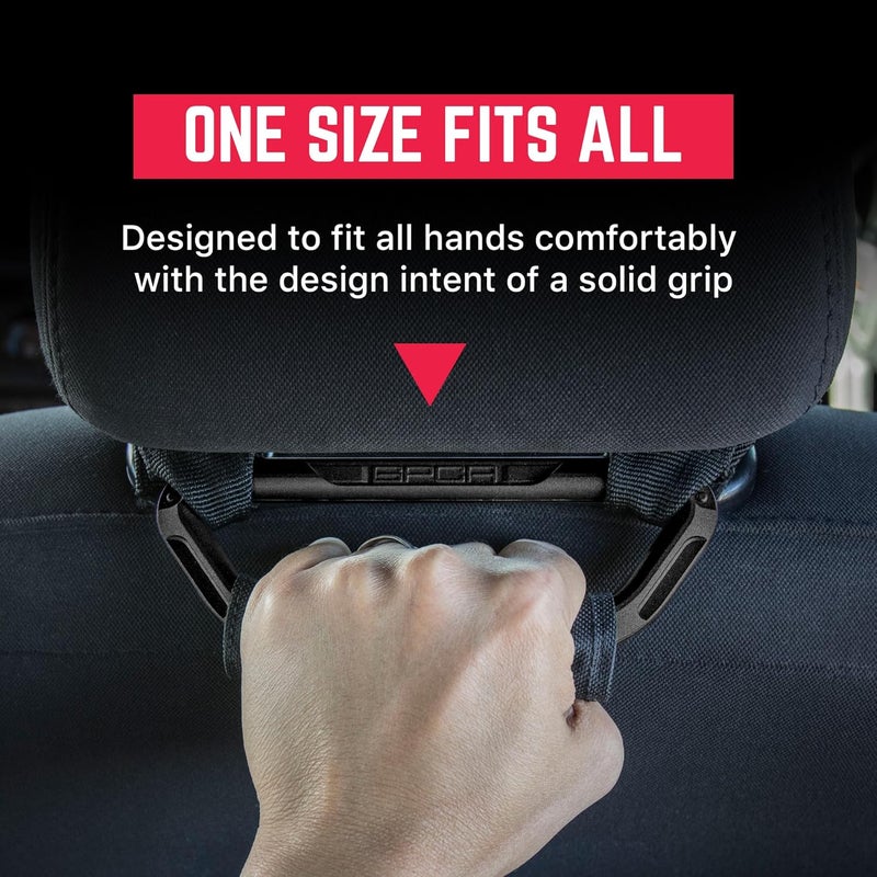 GPCA GP BackGrip PRO, Headrest Car Passenger Hand Grip for Truck & Car Wrangler JL JT JK Handle for Offroad, Kids & Seniors, Patented Jeep Accessories, Aluminum, Jet Black, 2-Pack - Image 5