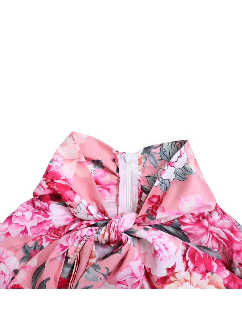 Shougu New Fashion Printed Strap Long Sleeve Shirt Half Skirt Long Skirt Cross border Two piece Set - Image 5