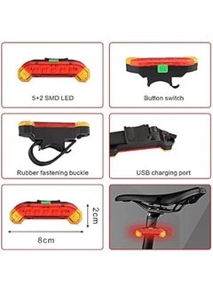 ماركة غير محددة مصباح خلفي للدراجة قابل لإعادة الشحن عبر USB  - Image 3