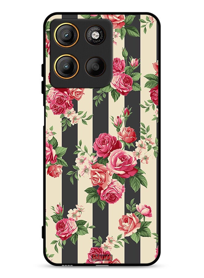Tolwak Motorola Moto G15 Protective Case Cover Roses Pattern