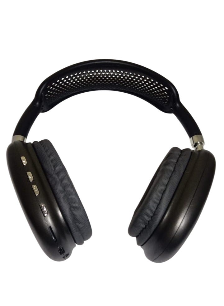 P9 Wireless Bluetooth Headset Pure Stereo Sound Support Memory Card, Black/Silver
