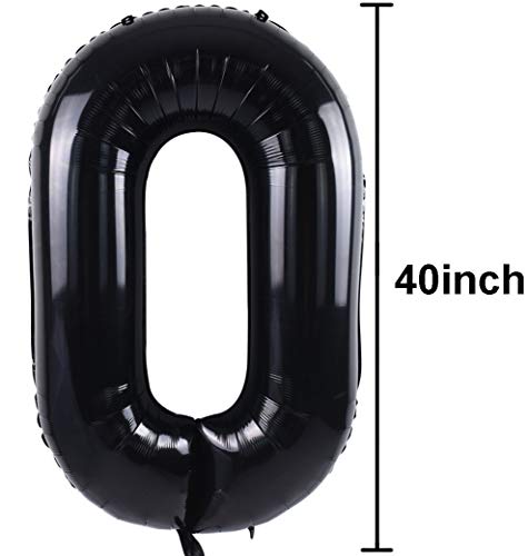 TONIFUL 40 Inch Black Large Numbers Balloons 0-9,Number 2 Digital 2 Helium Balloons,Foil Mylar Big Number Balloons for Birthday Party Supplies Decorations - Image 2