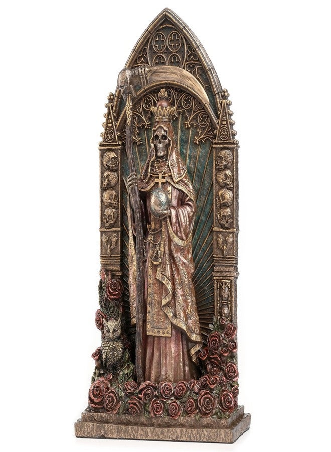فيرونيز ديزاين تصميم Veronese 9 3/8 بوصة ملكي سانتا Muerte Dia De Los Muertos قوس من الراتنج المصبوب على البارد منحوتة برونزية - Image 1