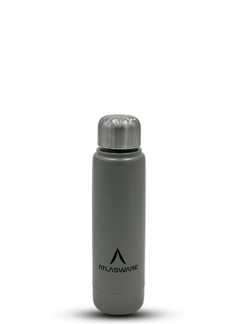 Water Bottle with a Capacity of 220 ml, Stainless Steel Water Bottle that keeps Cold for 30 Hours and Keeps Heat for 8 Hours, Grey