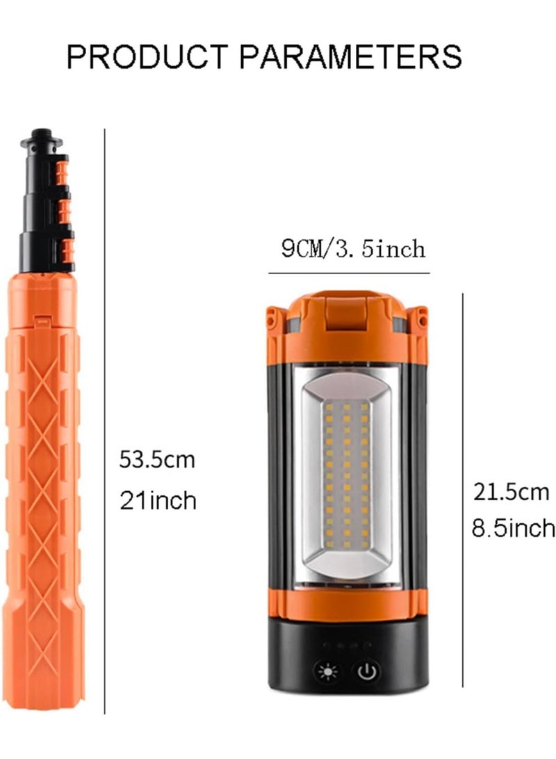 بلو فاير مصباح تخييم متنقل مع حامل - إضاءة ليد قابلة للشحن 10000 مللي أمبير، مقاوم للماء، ثلاث لوحات دوارة (180° رأسيًا و270° أفقيًا)، 3 مستويات سطوع و4 أوضاع إضاءة، شحن USB-C، مثالي للتخييم، التنزه، الصيد، والطوارئ - Image 4