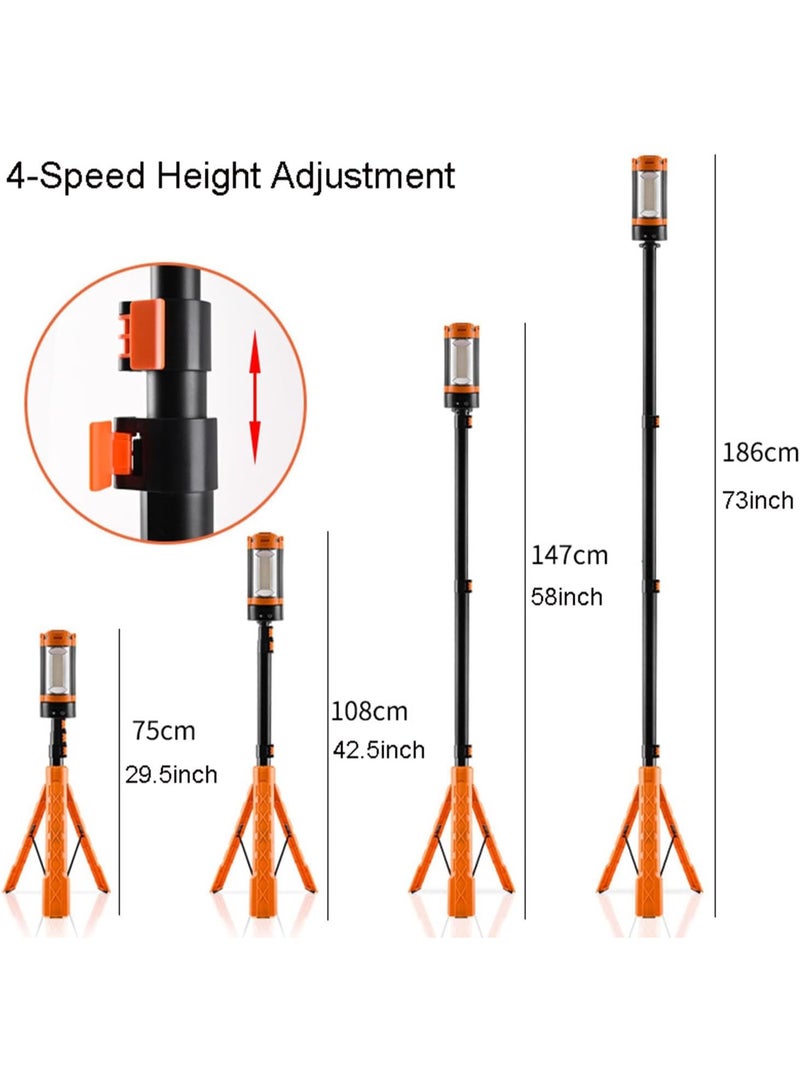 بلو فاير مصباح تخييم متنقل مع حامل - إضاءة ليد قابلة للشحن 10000 مللي أمبير، مقاوم للماء، ثلاث لوحات دوارة (180° رأسيًا و270° أفقيًا)، 3 مستويات سطوع و4 أوضاع إضاءة، شحن USB-C، مثالي للتخييم، التنزه، الصيد، والطوارئ - Image 5