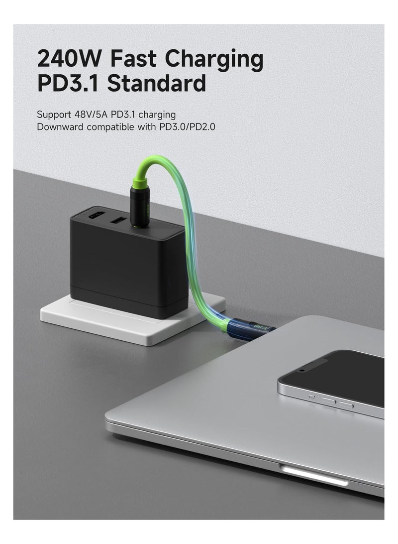 SYOSI USB 4 Cable, LED Display USB C 240W Fast Charging Cable with 8K@60Hz 40Gbps Data Transfer Thunderbolt 4/3 Video Cord for iPhone 15/15 Pro Max, iPad, MacBook Pro Air, Samsung Galaxy - Image 5