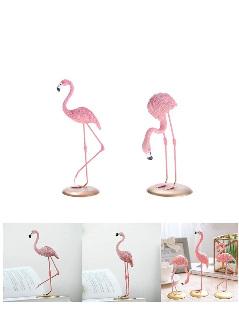KASTWAVE 3 Pcs Set Flamingo Statue Ornaments Mini Ins Style Resin Sculpture Statue Home Wedding Gifts Desk Ornament Decoration Pink - Image 5