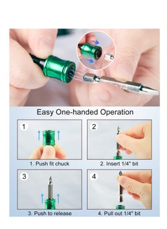 SYOSI 1/4 inch Hex Shank, Aluminum Alloy Screwdriver Bits Holder, Light-weight Quick-change Extension Bar Keychain Drill Screw Adapter Change Portable, Versatile Compatibility (6 pcs with Silver Carabiner)  - Image 5