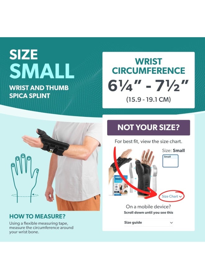 BraceAbility Wrist and Thumb Spica Splint - De Quervain's Tenosynovitis Long Forearm Cast Stabilizer for Tendonitis, Sprains, Thumb Brace for Arthritis Pain and Support - (S Right Hand) - Image 4