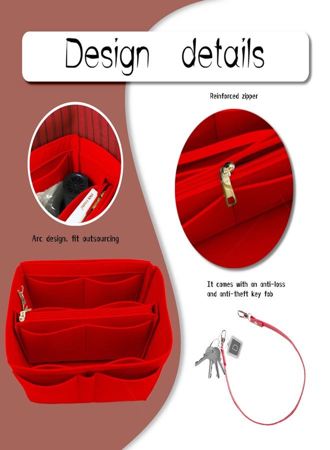 Lckaey organizer insert for Speedy 30 HandBag Compatible with more brand Tote Bag protective insert Y095crimson-L - Image 3